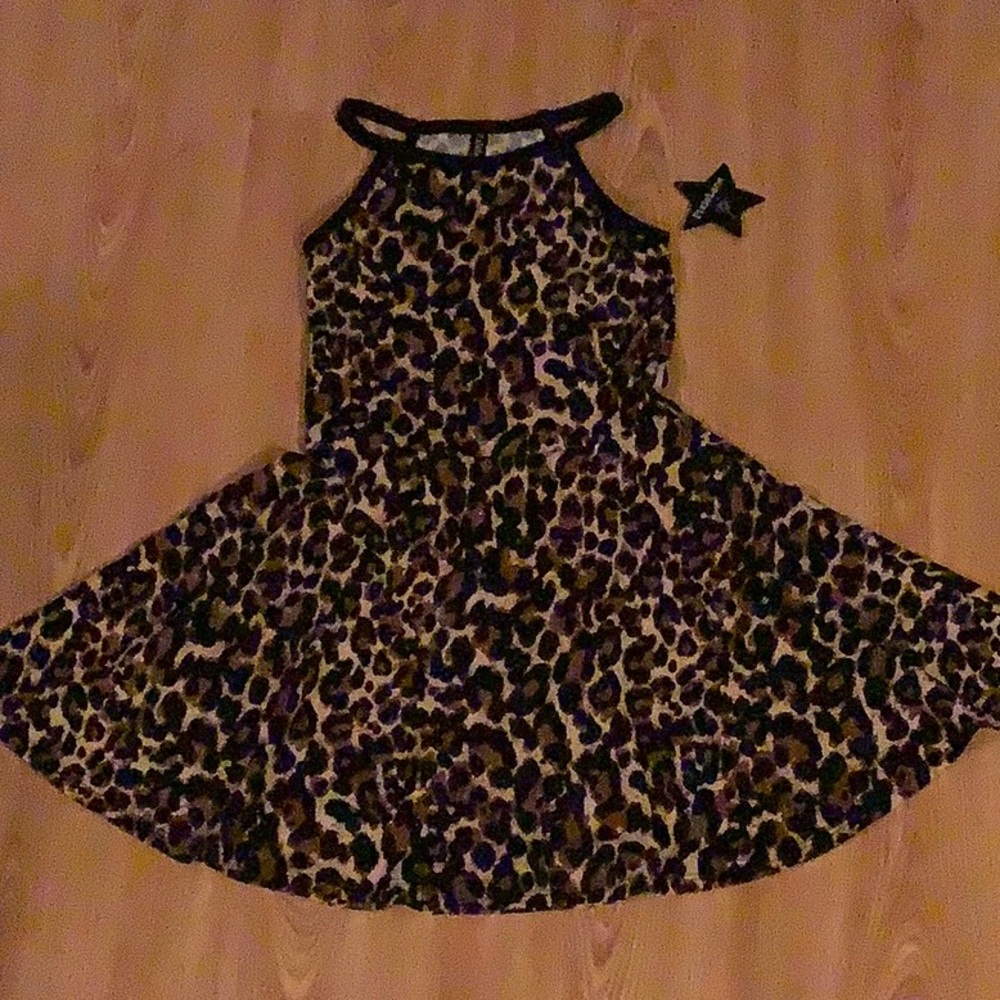 Pixie Lane Sleeveless Skater Dress Leopard
